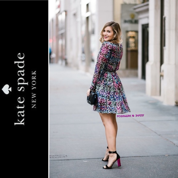 Kate Spade } : Multi Dot Faux Wrap Mini Dress